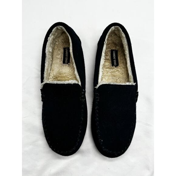 Lands End Slippers Womens 9 Moccasin Blue Slip On Comfort Casual Round Toe Flats - Picture 7 of 11